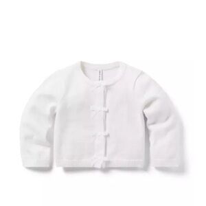 Janie and Jack White Cardigan with Bow Details